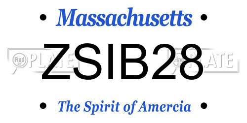 ZSIB28 Massachusetts License Plate