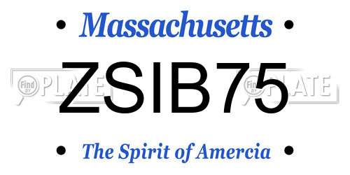 ZSIB75 Massachusetts License Plate