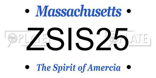 ZSIS25 Massachusetts License Plate