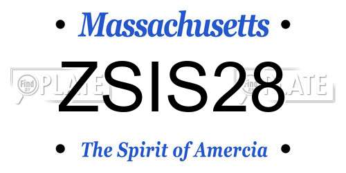ZSIS28 Massachusetts License Plate
