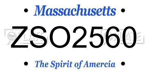 ZSO2560 Massachusetts License Plate