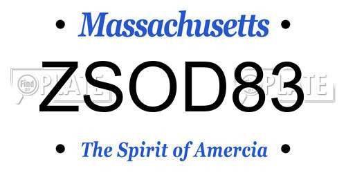 ZSOD83 Massachusetts License Plate
