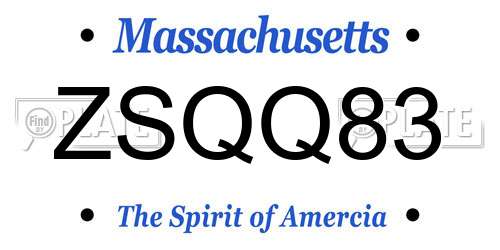 ZSQQ83 Massachusetts License Plate
