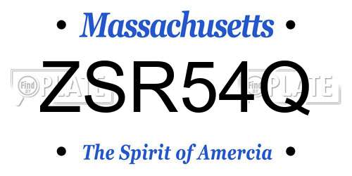 ZSR54Q Massachusetts License Plate