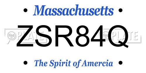 ZSR84Q Massachusetts License Plate