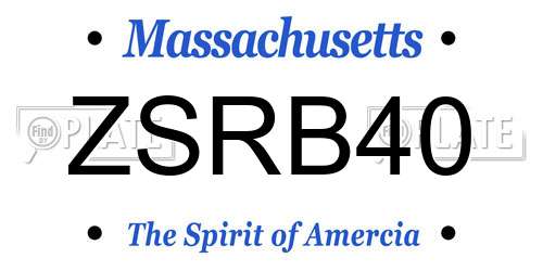 ZSRB40 Massachusetts License Plate