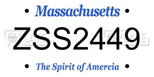 ZSS2449 Massachusetts License Plate