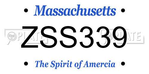 ZSS339 Massachusetts License Plate