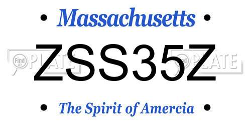 ZSS35Z Massachusetts License Plate