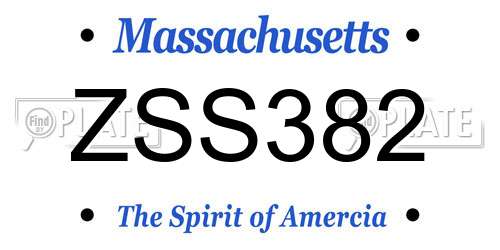 ZSS382 Massachusetts License Plate
