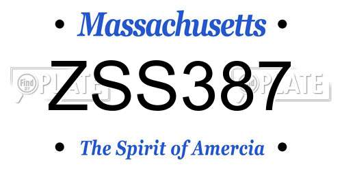 ZSS387 Massachusetts License Plate