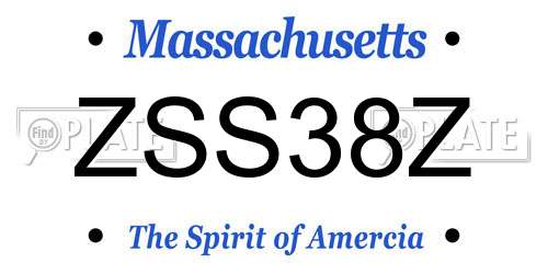 ZSS38Z Massachusetts License Plate