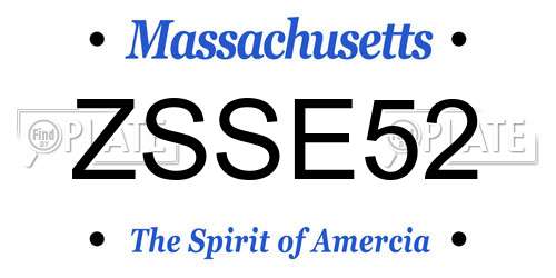 ZSSE52 Massachusetts License Plate