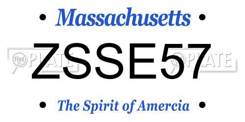 ZSSE57 Massachusetts License Plate