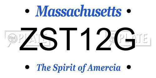 ZST12G Massachusetts License Plate