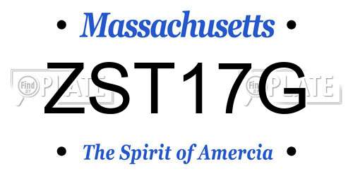 ZST17G Massachusetts License Plate
