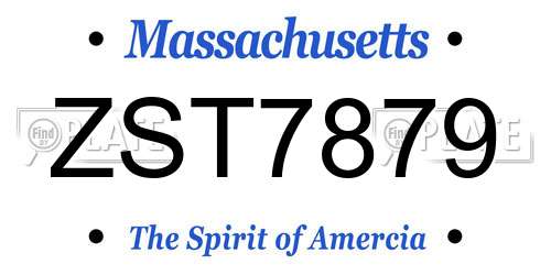 ZST7879 Massachusetts License Plate