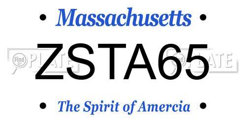 ZSTA65 Massachusetts License Plate