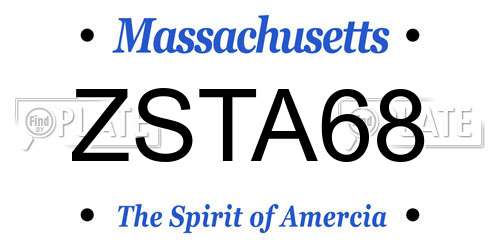 ZSTA68 Massachusetts License Plate