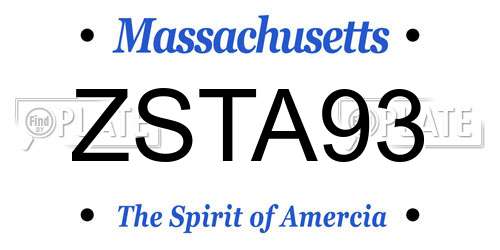 ZSTA93 Massachusetts License Plate