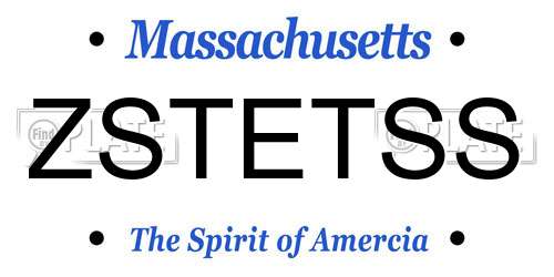 ZSTETSS Massachusetts License Plate
