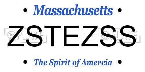 ZSTEZSS Massachusetts License Plate