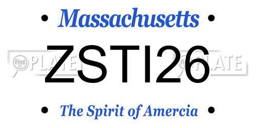 ZSTI26 Massachusetts License Plate