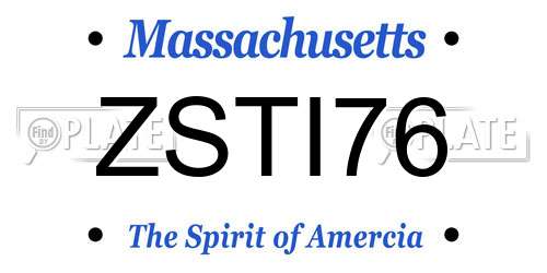ZSTI76 Massachusetts License Plate