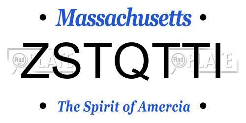 ZSTQTTI Massachusetts License Plate
