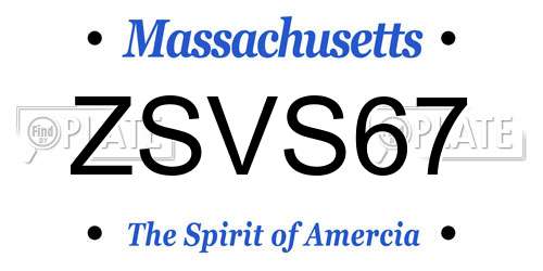 ZSVS67 Massachusetts License Plate