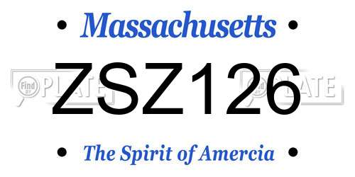 ZSZ126 Massachusetts License Plate