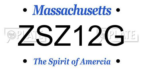 ZSZ12G Massachusetts License Plate