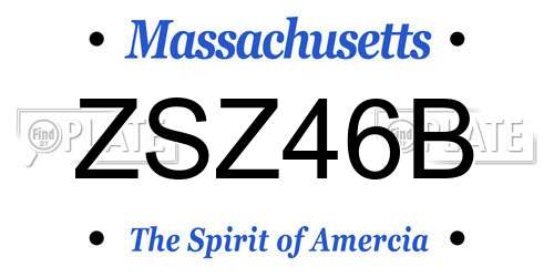 ZSZ46B Massachusetts License Plate