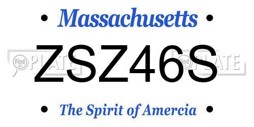 ZSZ46S Massachusetts License Plate