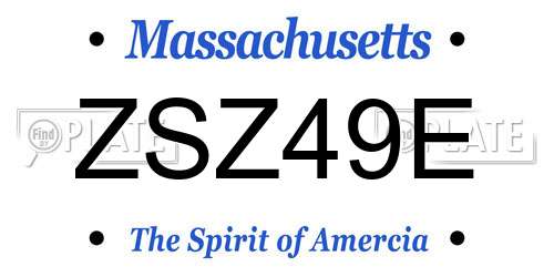 ZSZ49E Massachusetts License Plate
