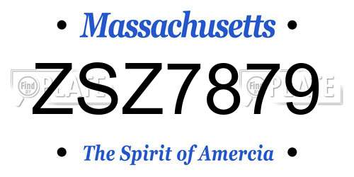 ZSZ7879 Massachusetts License Plate