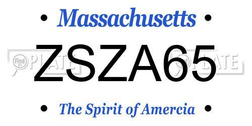 ZSZA65 Massachusetts License Plate