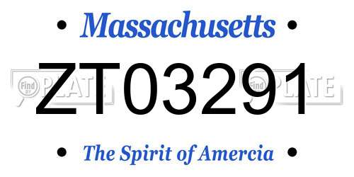 ZT03291 Massachusetts License Plate