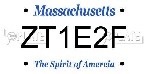 ZT1E2F Massachusetts License Plate