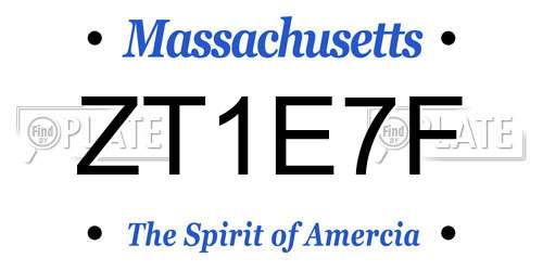 ZT1E7F Massachusetts License Plate