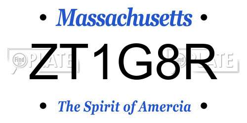 ZT1G8R Massachusetts License Plate