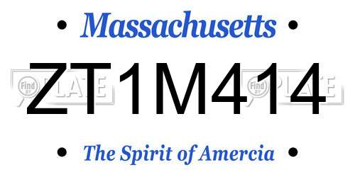 ZT1M414 Massachusetts License Plate