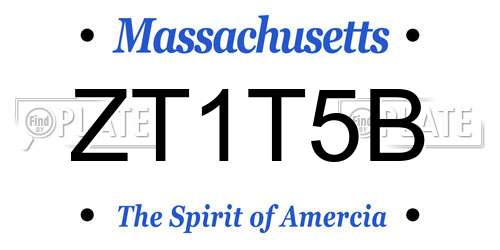 ZT1T5B Massachusetts License Plate