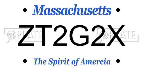 ZT2G2X Massachusetts License Plate