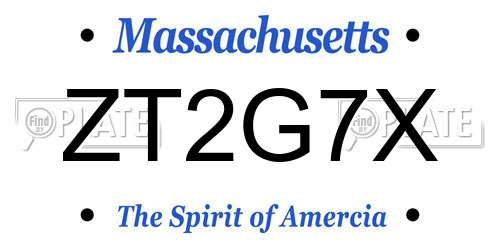 ZT2G7X Massachusetts License Plate