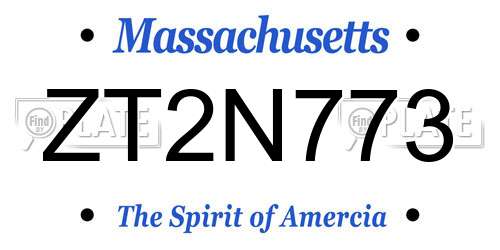 ZT2N773 Massachusetts License Plate