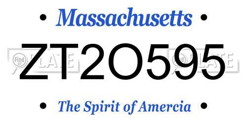 ZT2O595 Massachusetts License Plate