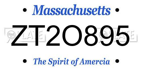 ZT2O895 Massachusetts License Plate