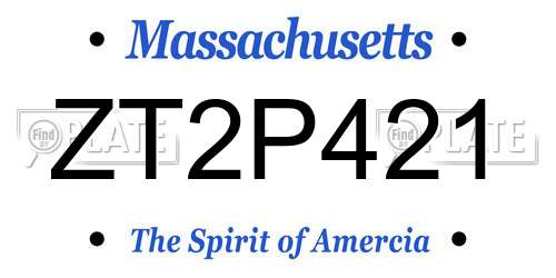 ZT2P421 Massachusetts License Plate