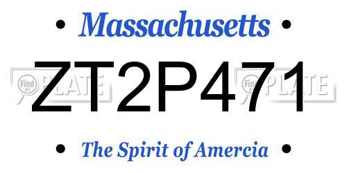 ZT2P471 Massachusetts License Plate